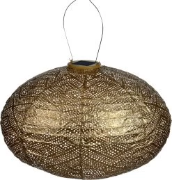 Lumiz Solar Buitenlampion Ikat Oval - Solar Tuinverlichting - 40 Cm - Goud
