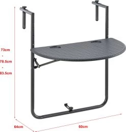 Balkontafel Cicala Inklapbaar 83,5x60x64 Cm Donkergrijs -Philips Hue Winkel 1147x1200 1