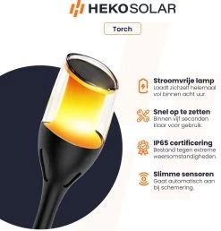 HEKO Solar® Tuinverlichting Torch - 4 Stuks - Fakkels - Op Zonne-Energie - Automatisch Aan/Uit - Eenvoudige Installatie -Philips Hue Winkel 1147x1200 6