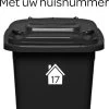 Klikosticker - Met Uw Huisnummer - Wit - Weerbestendig - Container Kliko Stickers -9,5 X 10 Cm - Cijfersticker - Vuilnisbaksticker