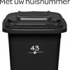 Klikosticker - Met Uw Huisnummer - Wit - Containerstickers - Kliko Sticker - 14 Cm X 9 Cm - Cijfersticker - Vuilnisbak Sticker