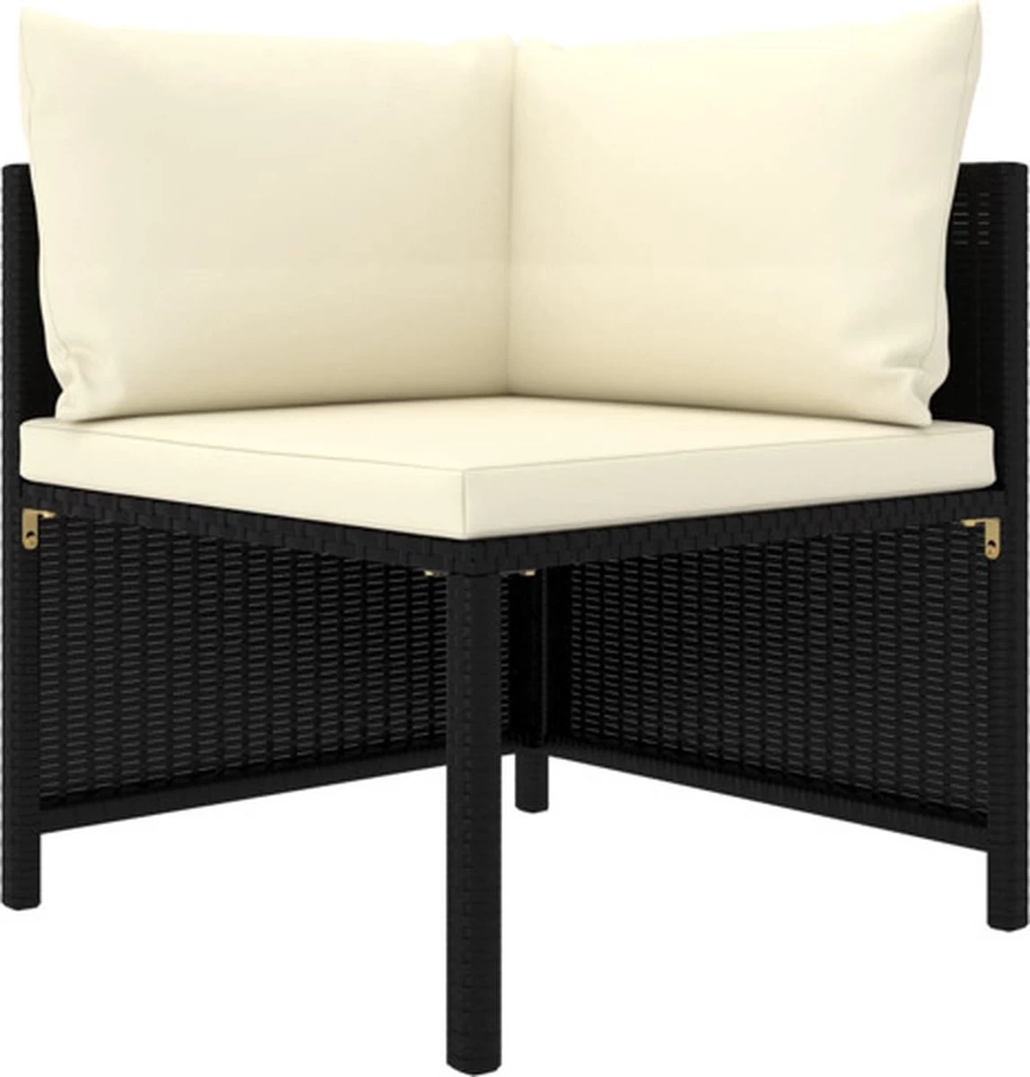 VidaXL 4-delige Loungeset Met Kussens Poly Rattan Zwart 5 VidaXL 4-delige Loungeset Met Kussens Poly Rattan Zwart - Afbeelding 3