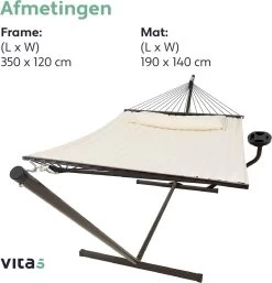 Vita5 Hangmat Met Standaard En Spreidstok – 2 Persoons – Incl. Bekerhouder - Afneembaar Kussen – Uv-bestendig – Beige 22 Vita5 Hangmat Met Standaard En Spreidstok – 2 Persoons – Incl. Bekerhouder - Afneembaar Kussen – Uv-bestendig – Beige -Philips Hue Winkel 1152x1200