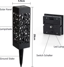Aigostar LED Solar Lamp Op Zonne-energie - Stekers 28 Cm - Tuinverlichting - Tuinlamp - Buitenverlichting Op Zonneenergie - Zwart - 6 Stuks -Philips Hue Winkel 1152x1200 3