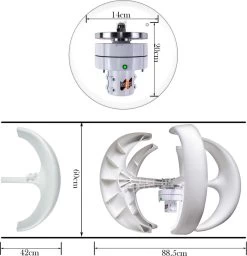 Danstar® Windmolen Met Vestigingspaal - Omvormer Inbegrepen - Stroomgenerator - Windturbine - Generator - Windmolen Generator - Windturbine Bouwpakket - Laadregelaar -Philips Hue Winkel 1160x1200 6