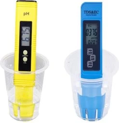 Merkloos 2 Stuks PH En EC Meter - Accurate Digitale PH-Meter En EC-Meter Voor Zwembad, Vijver, Aquarium