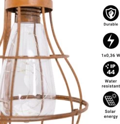 MaxxGarden Solarverlichting - Tafellamp En Wandlamp Met Sensor - Tuinverlichting Op Zonne-energie - Buiten - Roest Lantaarn Met Wandhaak - 12x15cm - Set Van 2 Stuks -Philips Hue Winkel 1166x1200 4