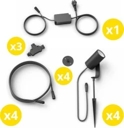 Philips Hue Lily Tuinspot Starterspakket - Prikspot White And Color Ambiance - Prikspots Voor Buiten - Tuinverlichting - 4 Spots - Zwart -Philips Hue Winkel 1167x1200 3