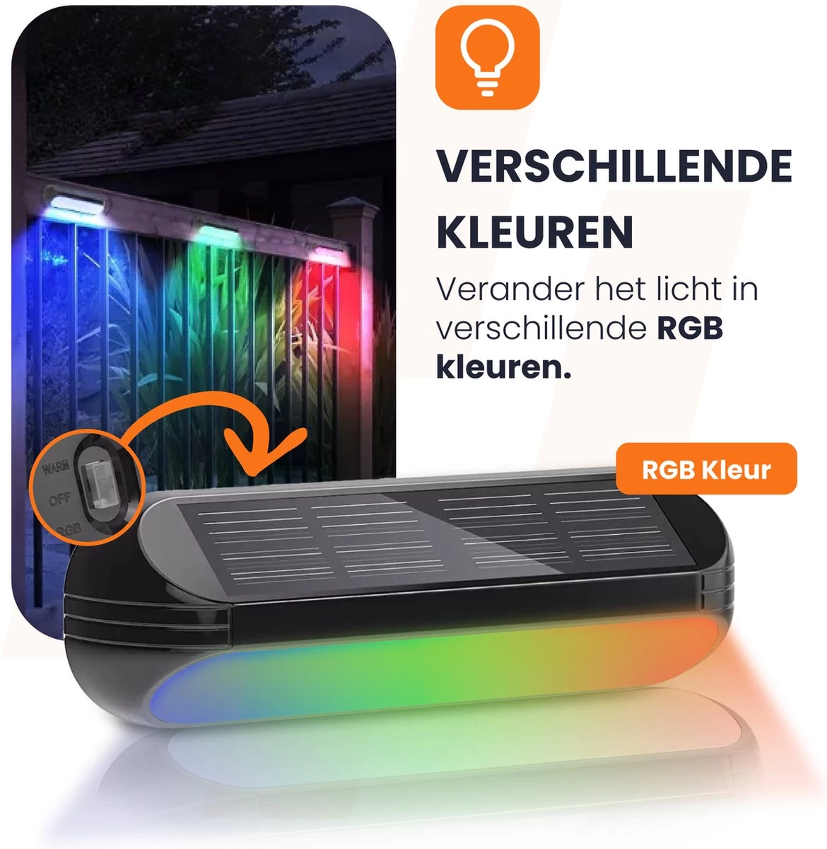 HEKO Solar® Tuinverlichting Dense - 4 Stuks - Solar Tuinverlichting Op Zonneenergie - Solar Wandlamp Buiten - Dag Nacht Sensor - 11 LEDs - RGB - Warm Wit Licht - Met Schroeven 6 HEKO Solar® Tuinverlichting Dense - 4 Stuks - Solar Tuinverlichting Op Zonneenergie - Solar Wandlamp Buiten - Dag Nacht Sensor - 11 LEDs - RGB - Warm Wit Licht - Met Schroeven - Afbeelding 4