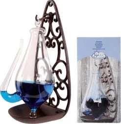 ESSCHERT DESIGN Barometer/donderglas Met Gietijzer Houder