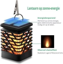 VoordeelShop Solar Tafellamp Set Van 2 Stuks - 13.8cm - Zwart - Solar Tuinverlichting - Led Buitenverlichting Op Zonne Energie Met Sensor - Tuin Fakkel - Voor Binnen En Buiten - Vlam Effect -Philips Hue Winkel 1172x1200 13
