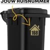Container Sticker Huisnummer - Kliko Sticker - Huisnummer Sticker - Deursticker - Weerbestendig - 10 X 11 Cm - Goud