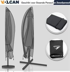 Volcan Parasolhoes Voor Zweefparasol - Tot 300cm - Waterdicht - Oxford 420D - Met Rits, Trekkoord En Stok - Zwart 17 Volcan Parasolhoes Voor Zweefparasol - Tot 300cm - Waterdicht - Oxford 420D - Met Rits, Trekkoord En Stok - Zwart -Philips Hue Winkel 1174x1200