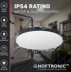 Lumi - 16W Slimme Plafondlamp Badkamer Zwart - IP54 Waterdicht - Smart Home WiFi + BLE - 2700K-6500K White Ambiance - Ø30 Cm -Philips Hue Winkel 1177x1200 7