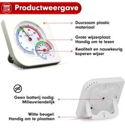 Professor Q - Thermometer/Hygrometer Analoog - Analoog Thermometer En Hygrometer In 1 - Binnen En Buiten – Wit -Philips Hue Winkel 1178x1200 18