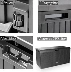Prosperplast Opbergbox Met Deksel – Waterdicht Wielen 290 L -Antraciet -Philips Hue Winkel 1182x1200