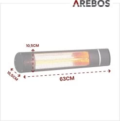 AREBOS Infrarood Heater - 2000W - 3 Warmteniveaus - Terrasverwarmer Elektrisch - Binnen En Buiten Gebruik - Zwart 23 AREBOS Infrarood Heater - 2000W - 3 Warmteniveaus - Terrasverwarmer Elektrisch - Binnen En Buiten Gebruik - Zwart -Philips Hue Winkel 1188x1200 5