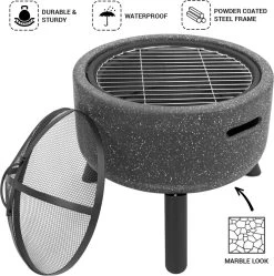 MaxxGarden Aracas Vuurschaal - Tuinhaard - Vuurkorf - BBQ - Terrasverwarmer - Terrasverwarming - Sfeerhaard - 45x45x45 Cm - Zwart -Philips Hue Winkel 1189x1200 8
