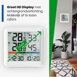 YUCONN Weerstation Hygrometer - Luchtvochtigheidsmeter - Binnen En Buiten - Draadloos Met Buitensensor - Digitaal - Wit 12 YUCONN Weerstation Hygrometer - Luchtvochtigheidsmeter - Binnen En Buiten - Draadloos Met Buitensensor - Digitaal - Wit -Philips Hue Winkel 1192x1200 9