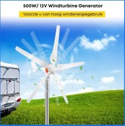 Merkloos Windmolen Generator - 500W - Nylon Vezelbladen - Start Bij Lage Windsnelheid - Windturbine - Windmolen -Philips Hue Winkel 1193x1200 17