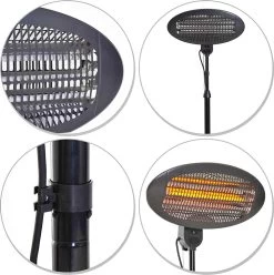 MaxxGarden Terrasverwarmer - Elektrische Verwarming - Terrasverwarmer - In Hoogte Verstelbaar - 3 Warmtestanden - Wandmodel - Max 2000W - 59x58x21cm -Philips Hue Winkel 1193x1200 19