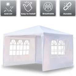 MaxxGarden Partytent - Paviljoen - 3x4m - Incl. Zijwanden - Waterdicht - Wit -Philips Hue Winkel 1193x1200
