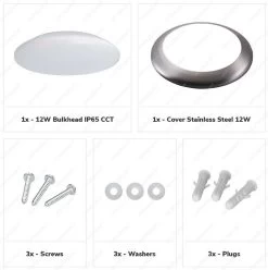 HOFTRONIC - LED Plafondlamp - Plafonnière - RVS - 12 Watt - IP65 Waterdicht - Kleur Instelbaar (2700K, 4000K & 5000K) - 1200 Lumen - IK10 Stootveilig - Ø25 Cm - Geschikt Voor Badkamer - Voor Binnen En Buiten - 3 Jaar Garantie -Philips Hue Winkel 1193x1200 9