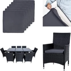 Tectake - Tuinmeubelset - 8 Persoons - Zwart -Philips Hue Winkel 1194x1200 5