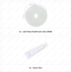 HOFTRONIC FLEX120 - Dimbare LEDstrip 10m - 3000K Warm Wit - IP65 Voor Binnen En Buiten - 120 LEDs Per Meter 2835 High Lumen - 640 Lumen Per Meter - Waterdicht En UV Bestendig - Per Meter Inkortbaar - Incl. Netvoeding En Eurostekker -Philips Hue Winkel 1195x1200 10