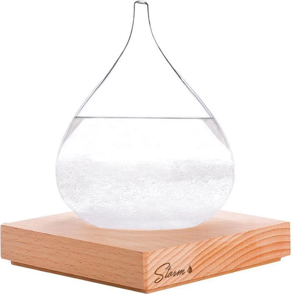 MikaMax Stormglas Small - Donderglas - Barometer - Weerglas - Weerstation - Weervoorspeller - Voorspelt Het Weer - Incl. Houten Standaard - ø 8 X 11 Cm 7 MikaMax Stormglas Small - Donderglas - Barometer - Weerglas - Weerstation - Weervoorspeller - Voorspelt Het Weer - Incl. Houten Standaard - ø 8 X 11 Cm - Afbeelding 5