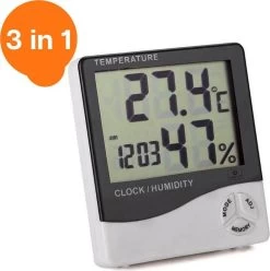WBTT® Hygrometer Digitaal - Vochtigheid - Hygrometer Binnen - Temperatuurmeter - Luchtvochtigheidsmeter - Weerstation