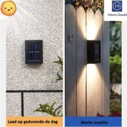 Merkloos Heuts Goods - Solar Tuinverlichting - Tuinverlichting Op Zonneenergie - Solar Wandlamp Voor Buiten - 2 LED Lichten - Warm Wit Licht - 2 Stuks - Small -Philips Hue Winkel 1196x1200 11
