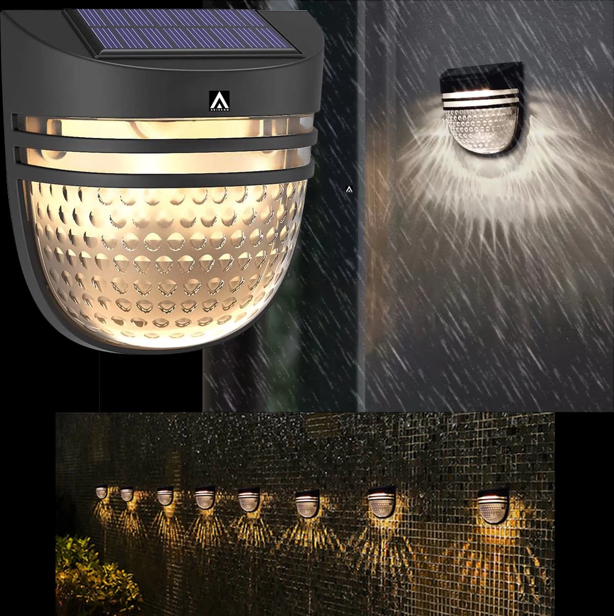 Arisenn® Moon Crystal Solar Buitenlamp - IP65 Waterdicht - Prachtige Solar Technologie Monokristal Zonnepaneel Wandlamp - 3000K Warm Wit (sfeervol) - Tuinverlichting Op Zonne-energie | Schutting Wand Licht 3 Arisenn® Moon Crystal Solar Buitenlamp - IP65 Waterdicht - Prachtige Solar Technologie Monokristal Zonnepaneel Wandlamp - 3000K Warm Wit (sfeervol) - Tuinverlichting Op Zonne-energie | Schutting Wand Licht