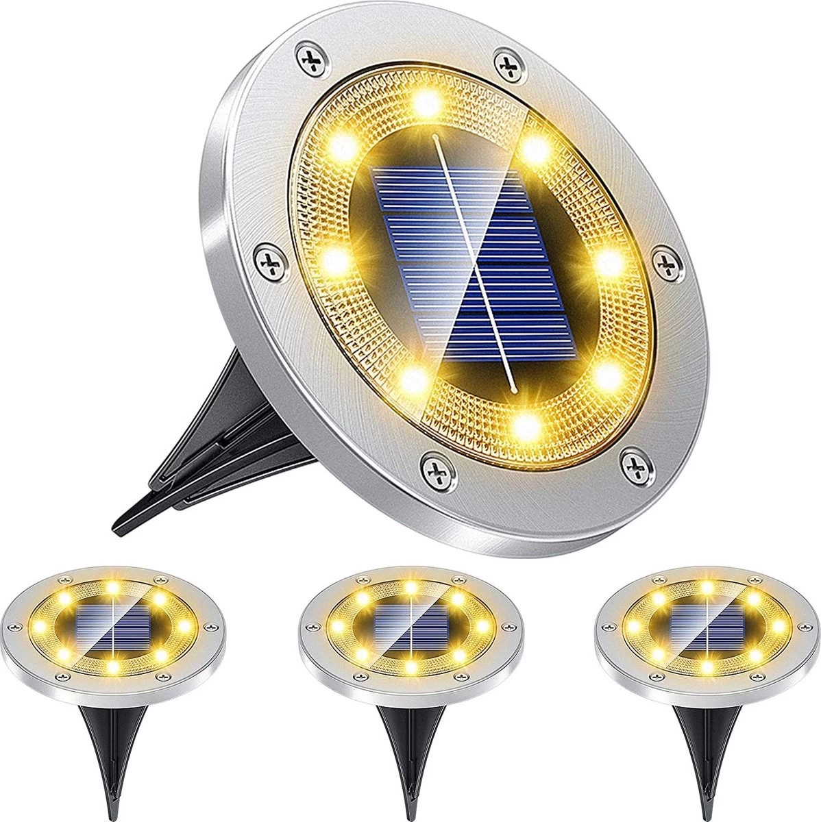 BOTC 4 X LED Solar Grondspot - Solar Tuinverlichting - Buitenlamp - Zonne-energie 3 BOTC 4 X LED Solar Grondspot - Solar Tuinverlichting - Buitenlamp - Zonne-energie