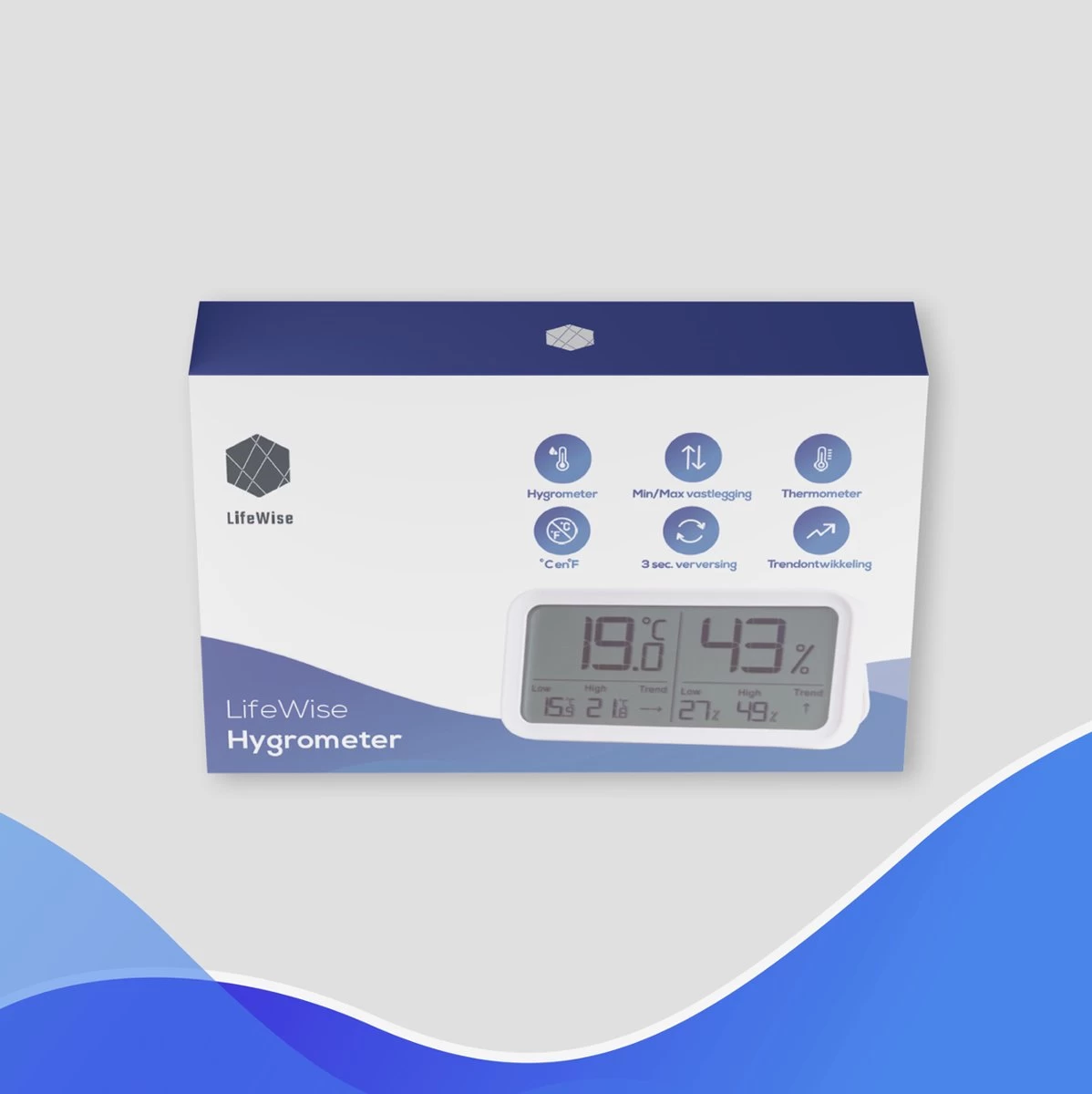 LifeWise Hygrometer Binnen - Luchtvochtigheidsmeter - Min/Max En Trend Weergave - Incl. Batterij 14 LifeWise Hygrometer Binnen - Luchtvochtigheidsmeter - Min/Max En Trend Weergave - Incl. Batterij - Afbeelding 12