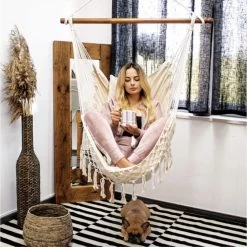 Springos Hangstoel | Binnen & Buiten | Met 2 Kussens | Boekenvak | Ook Voor Kinderen | Belastbaar Tot 150 Kg | Wit 10 Springos Hangstoel | Binnen & Buiten | Met 2 Kussens | Boekenvak | Ook Voor Kinderen | Belastbaar Tot 150 Kg | Wit -Philips Hue Winkel 1198x1200 3