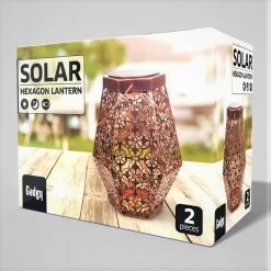 Gadgy Solar Lantaarn Hexagon - Tafellamp Set Van 2 - Tuinlantaarn In Koper Kleur - Solar Tuinverlichting Op Zonneenergie - Led Buitenverlichting Met Dag/nacht Sensor - Hanglamp - 20 X Ø 15 Cm - Metaal -Philips Hue Winkel 1198x1200 32