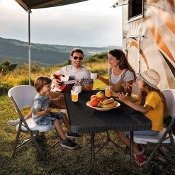 Lenx Klaptafel - Inklapbare Tafel - Opvouwbare Tuintafel - Vouwtafel - Inclusief Handvat En 2 Tafelkleden - 180x75x74cm - 6 Tot 8 Personen -Philips Hue Winkel 1199x1200 3