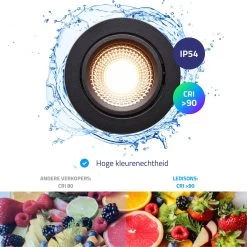 Ledisons LED Inbouwspots Zwart Met Driver - Dimbaar Kantelbaar IP54 3W 2700K Warm Wit Licht 240V 60 Stralingshoek >90 CRI Traploos Dimmen - Vivaro Zwart - Slechts 23MM Inbouwdiepte! 5 Jaar Garantie Energieverbruik: A++ -Philips Hue Winkel 1199x1200 7