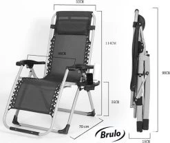 Brulo - Ligstoel Tuin - Ligstoelen - Strandstoel Opvouwbaar - Tuinstoel - Incl Tafel En Hoofdkussen -Philips Hue Winkel 1200x1012 1