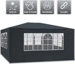 MaxxGarden Partytent - Feesttent Paviljoen - 3x3m - Antraciet -Philips Hue Winkel 1200x1017
