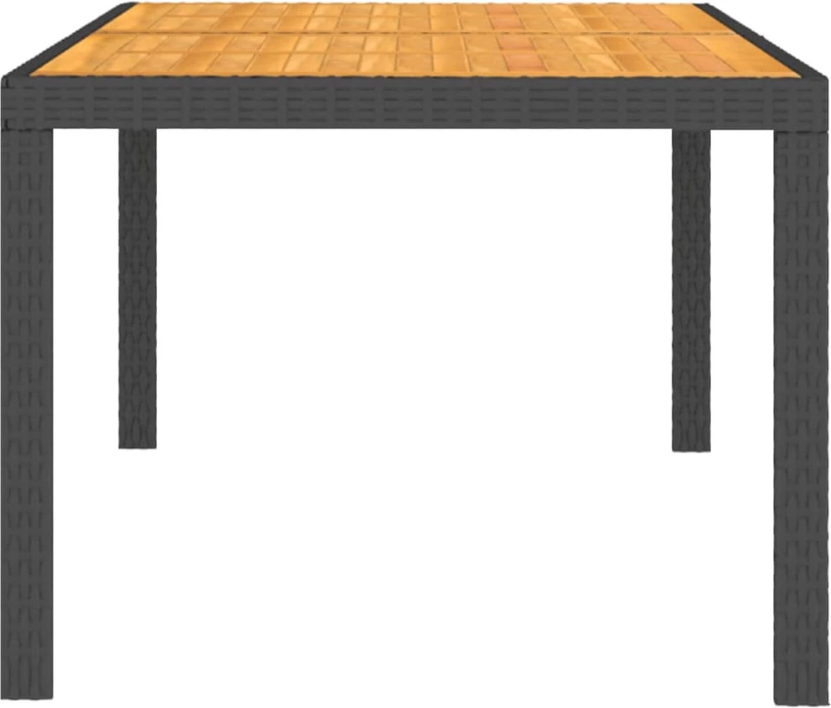 VidaXL Tuintafel 150x90x75 Cm Poly Rattan En Acaciahout Zwart 3 VidaXL Tuintafel 150x90x75 Cm Poly Rattan En Acaciahout Zwart