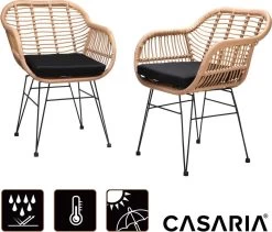 Casaria Polyrotan Kuipstoel Bali - Met Kussens – 2 Stuks -Philips Hue Winkel 1200x1025