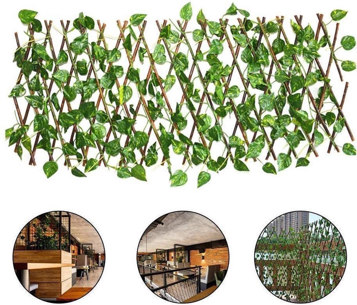 Merkloos TUINSCHERM VAN WILGENHOUT (UITREKBAAR TOT 2 METER) - Kunsthaag - Kunst Hangplant - Hedera - Klimop Kunstplanten Voor Binnen En Buiten - Hedera Helix - Namaak Planten - Kunst Klimop - Sinterklaas - Kerst 4 Merkloos TUINSCHERM VAN WILGENHOUT (UITREKBAAR TOT 2 METER) - Kunsthaag - Kunst Hangplant - Hedera - Klimop Kunstplanten Voor Binnen En Buiten - Hedera Helix - Namaak Planten - Kunst Klimop - Sinterklaas - Kerst - Afbeelding 2