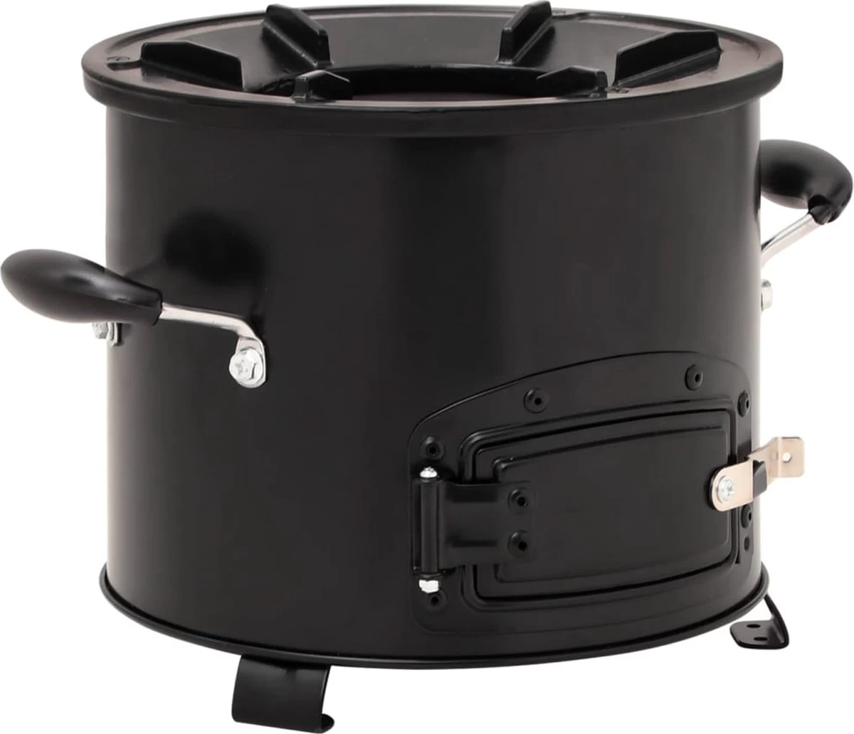 VidaXL Camping Houtkachel 36x26x22,5 Cm Metaal Zwart 7 VidaXL Camping Houtkachel 36x26x22,5 Cm Metaal Zwart - Afbeelding 5