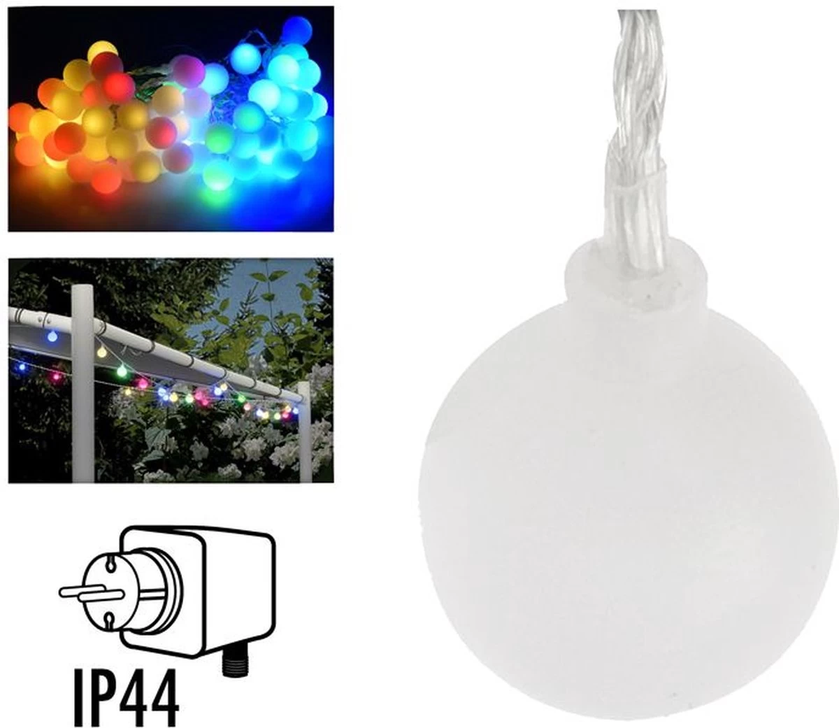 LED Multicolour Feestverlichting Prikkabel - 80 Lampen - 16 Meter - IP44 3 LED Multicolour Feestverlichting Prikkabel - 80 Lampen - 16 Meter - IP44