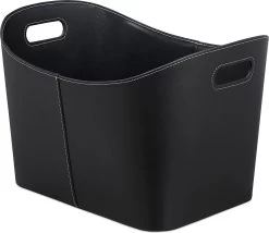 Relaxdays 1x Houtmand Kunstleer - Haardhout Mand Zwart - Opbergmand - Haardmand -Philips Hue Winkel 1200x1041 3