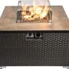 Teamson Home Vierkant Propaan Gas Vuurtafel - Vuurkorf Buiten - Geen Rook - Terrashaard - Rotan/Metaal - Met Windscherm, Lavastenen & Omslag -Philips Hue Winkel 1200x1050 21