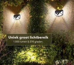 JC's - Solar Buitenlamp Bewegingssensor - 2 STUKS - 100 LED - Solar Wandlamp - Buiten & Tuin Sensor - Buitenverlichting Op Zonne-energie -Philips Hue Winkel 1200x1052 3