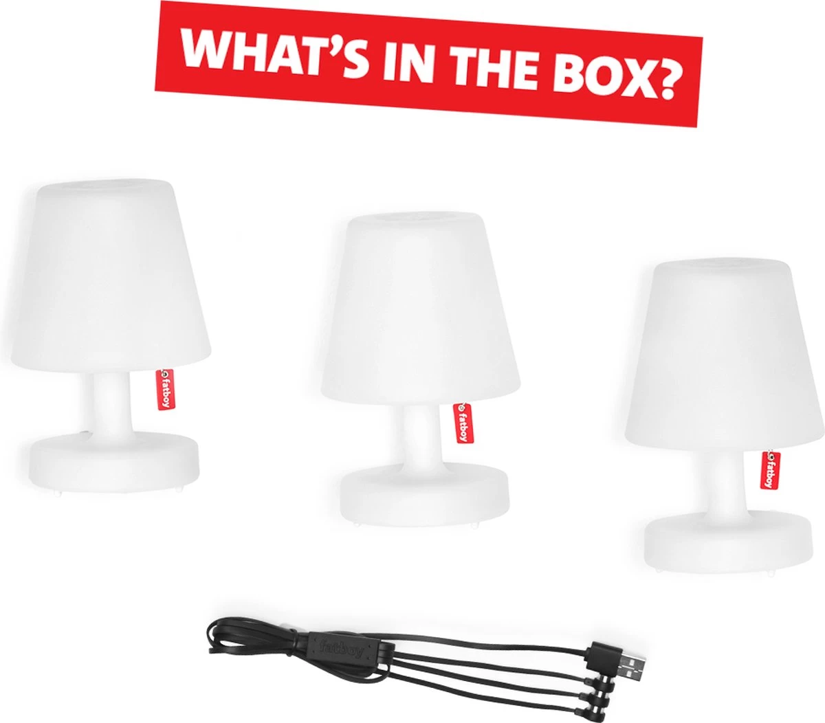 Fatboy Edison The Mini - 3 Kleine Witte Tafellampjes - Oplaadbare Bedlampjes - Slaapkamer Lamp Nachtkastje - Draadloos 4 Fatboy Edison The Mini - 3 Kleine Witte Tafellampjes - Oplaadbare Bedlampjes - Slaapkamer Lamp Nachtkastje - Draadloos - Afbeelding 2